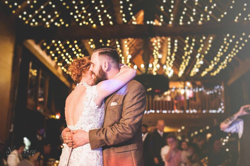 A first dance under our fairy lights