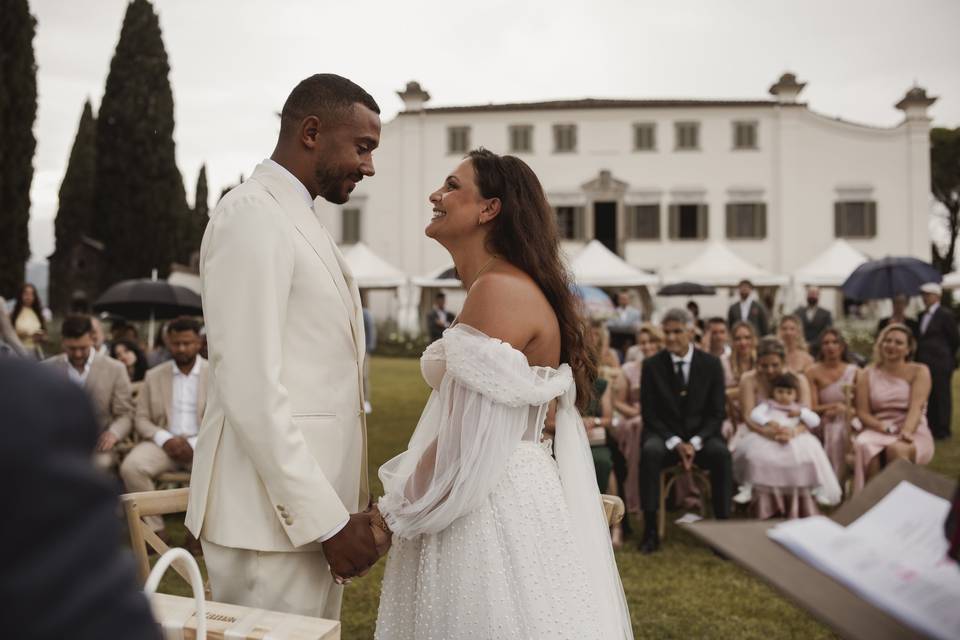 Ceremony in a rainy day
