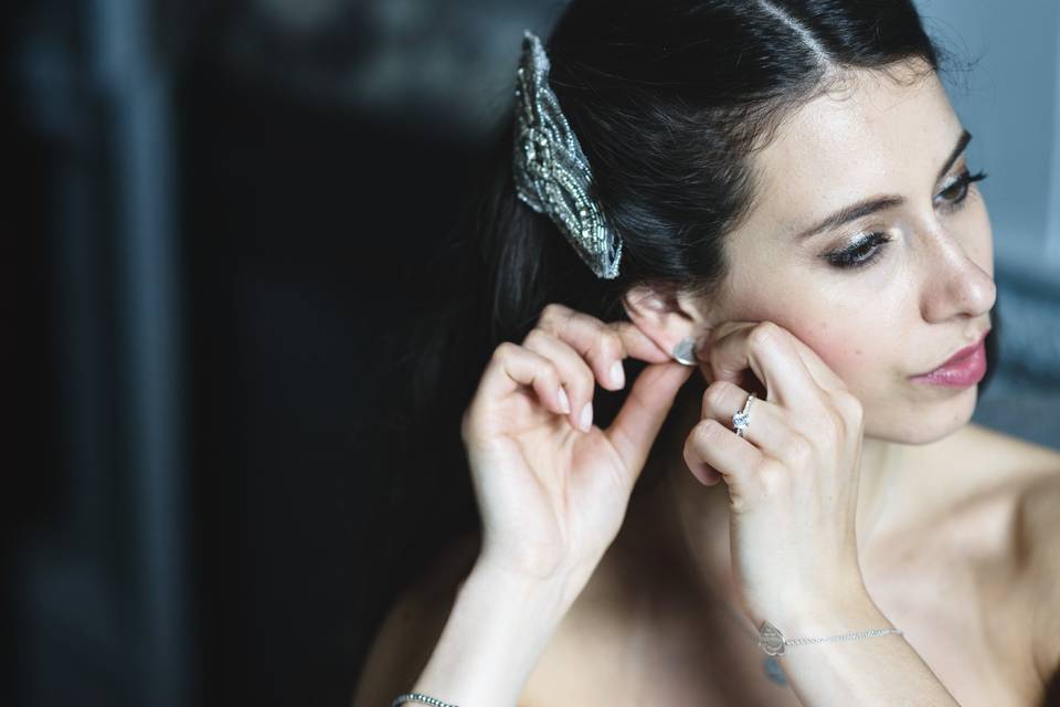 Bride getting ready