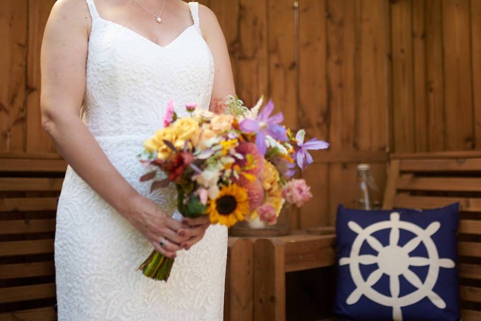 The bride and bouquet