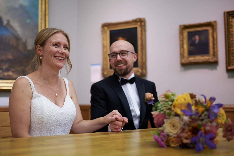 The couple after signing