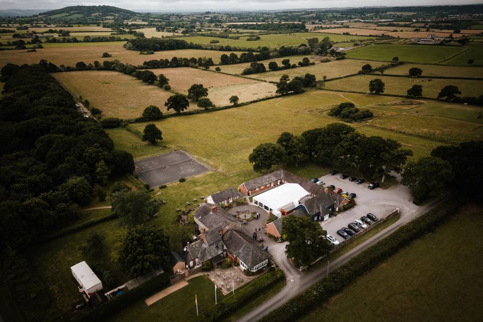 Drone shot of the Inn