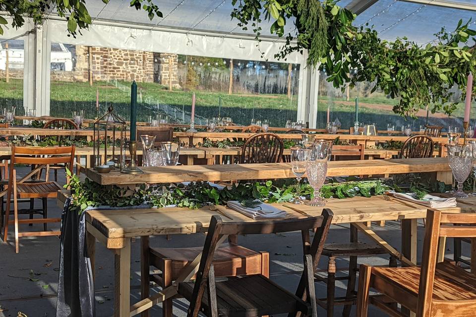 Tables in Large Marquee