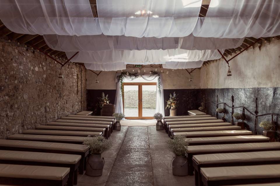 Ceremony in the barn