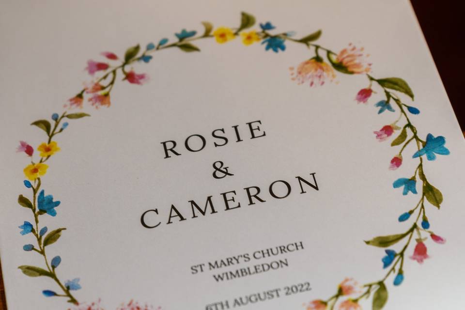 Wedding invitation details