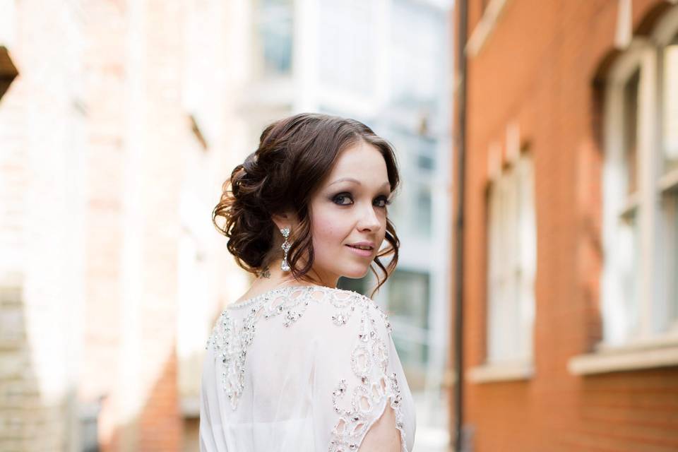 Wedding dress street portrait