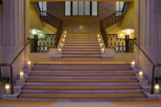 Candlelit staircase
