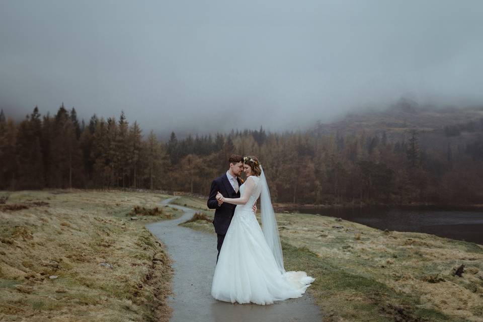 Couple explore the land