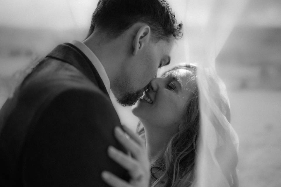 Couple under veil