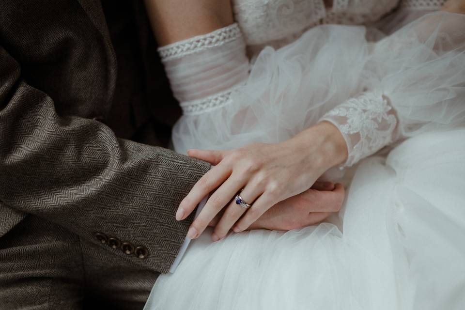 Couples hands and rings