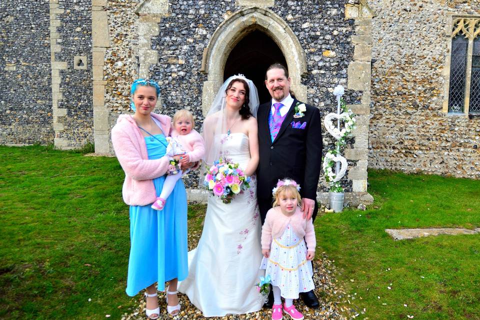 Bride & Groom with Children