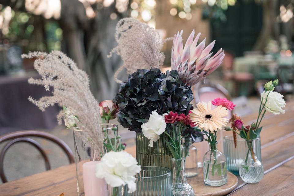Tablepiece at Sardinia Wedding