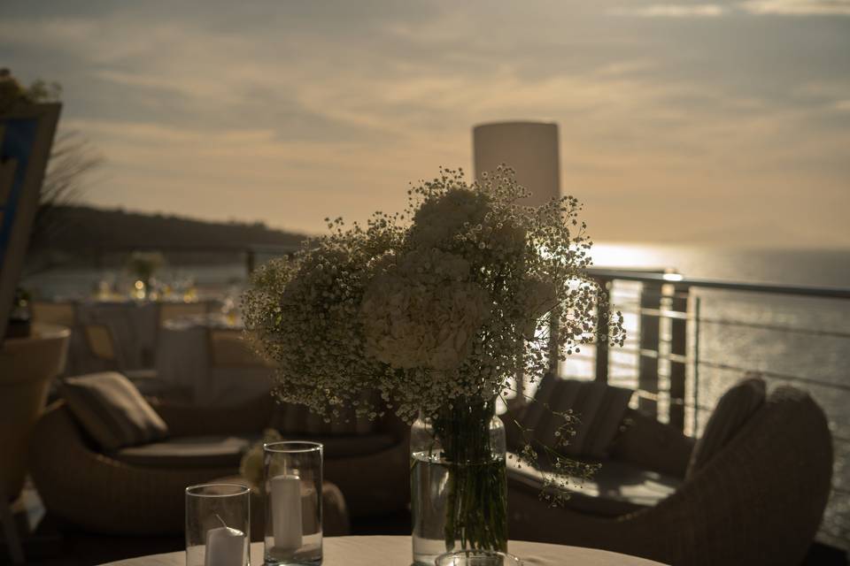 Sunset table piece in Italy