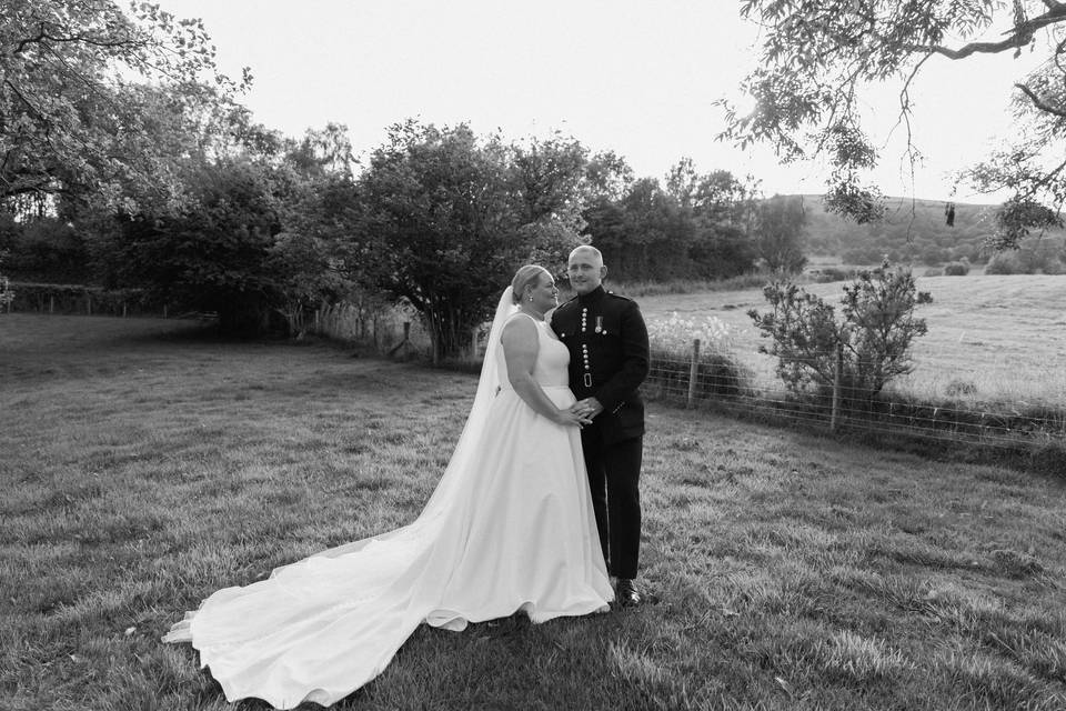 Bride and groom in shrewsbury