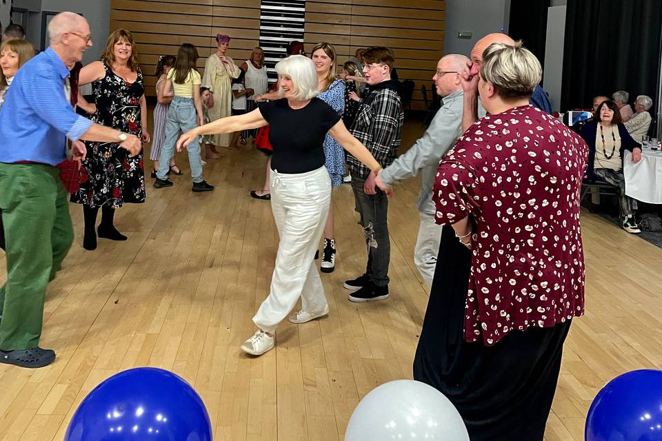 Ceilidh in a village hall