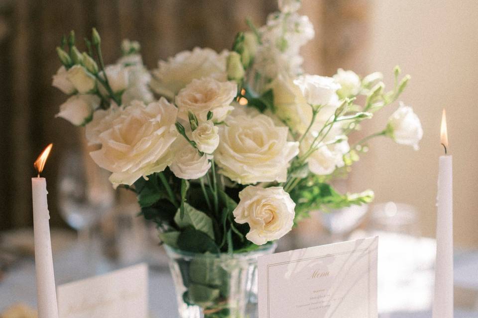 Danesfield house table flowers