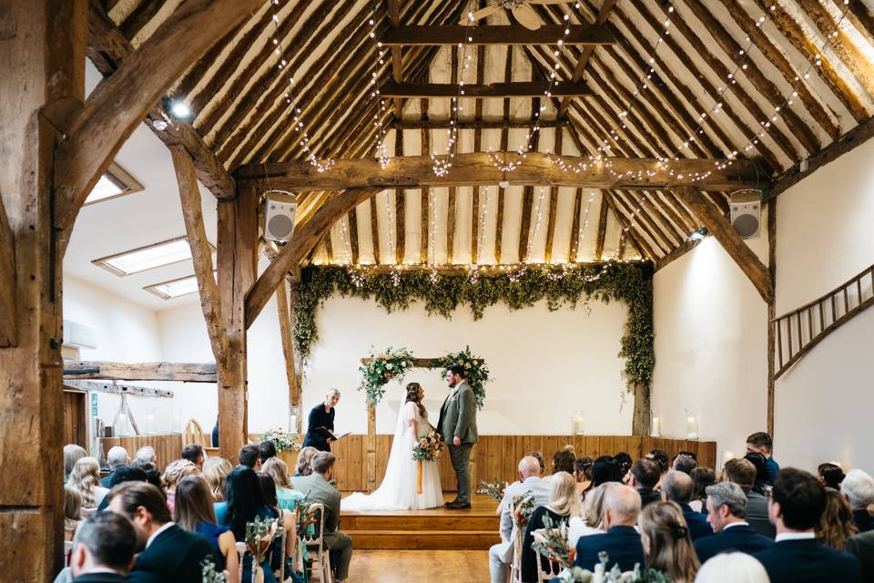 Inside Ceremony Barn