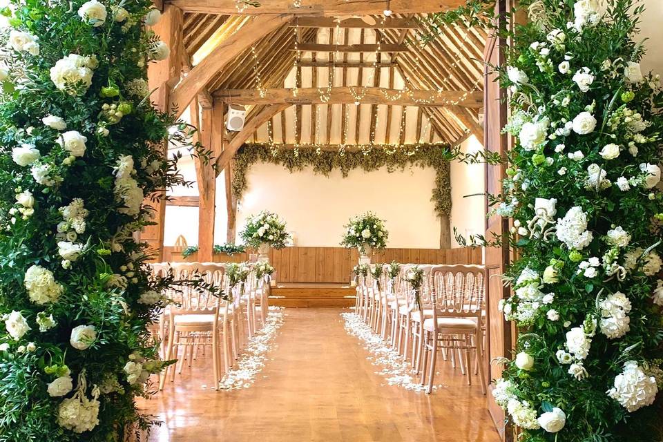 Inside Ceremony Barn