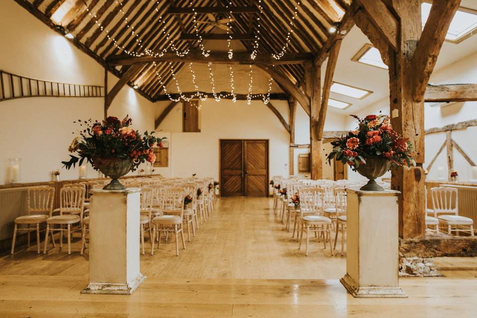 Inside Ceremony Barn