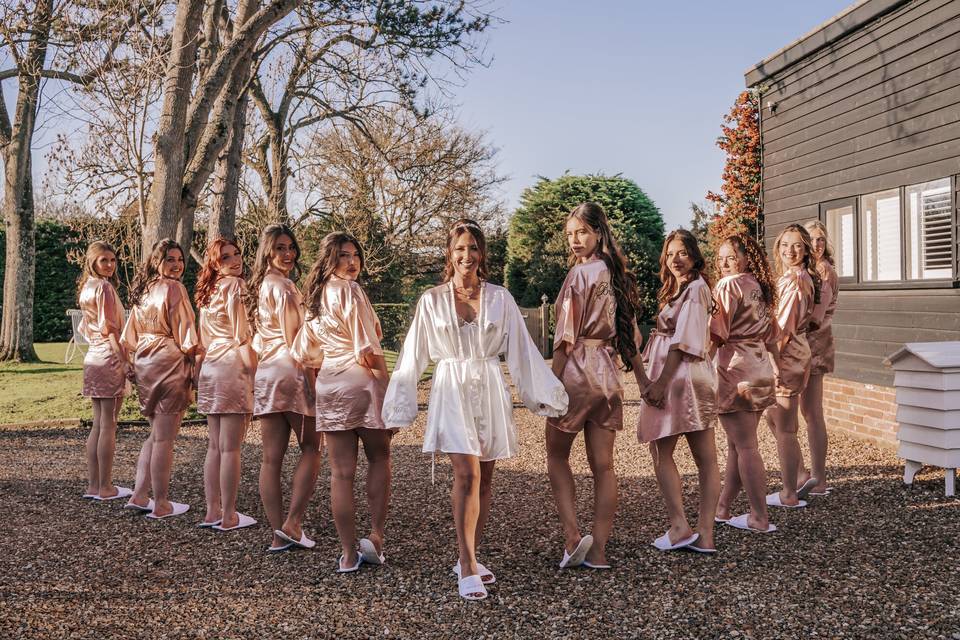 Bridal Party outside Salon