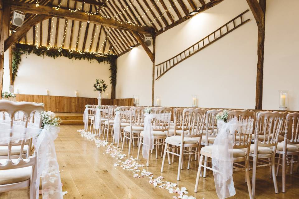 Inside Ceremony Barn