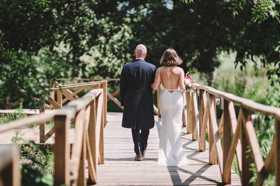 Walking to the ceremony