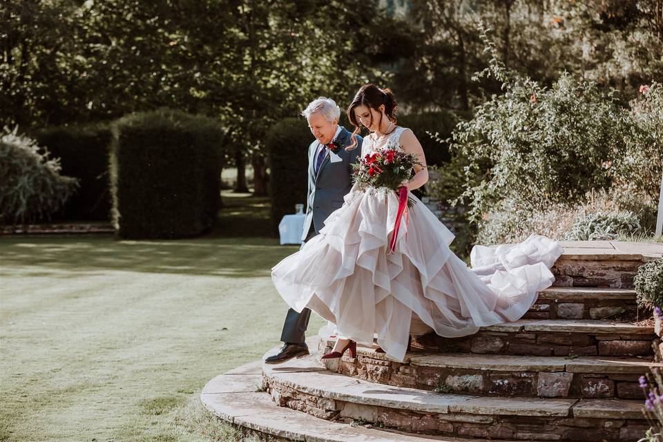 Walking to the ceremony