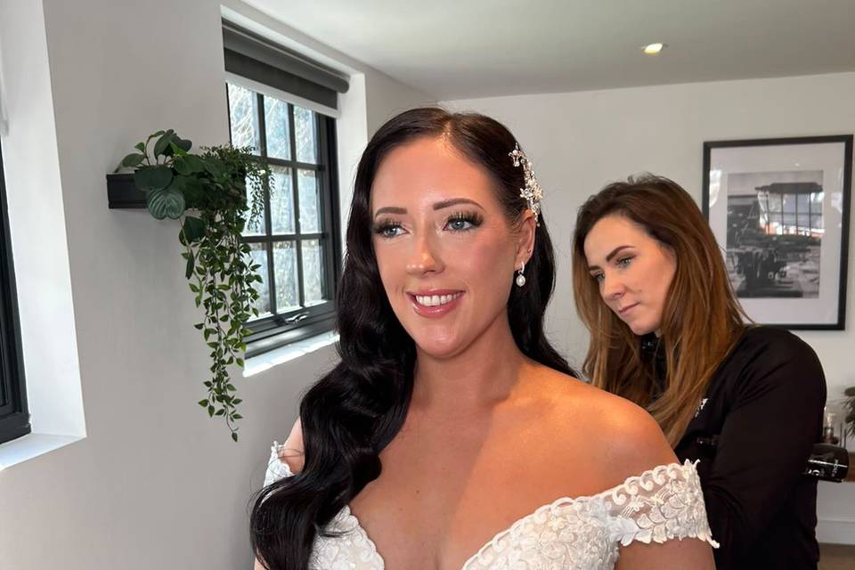 Rachel's bridal look
