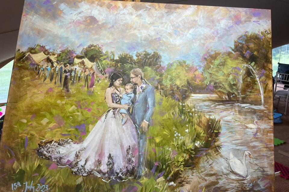 Live wedding painting