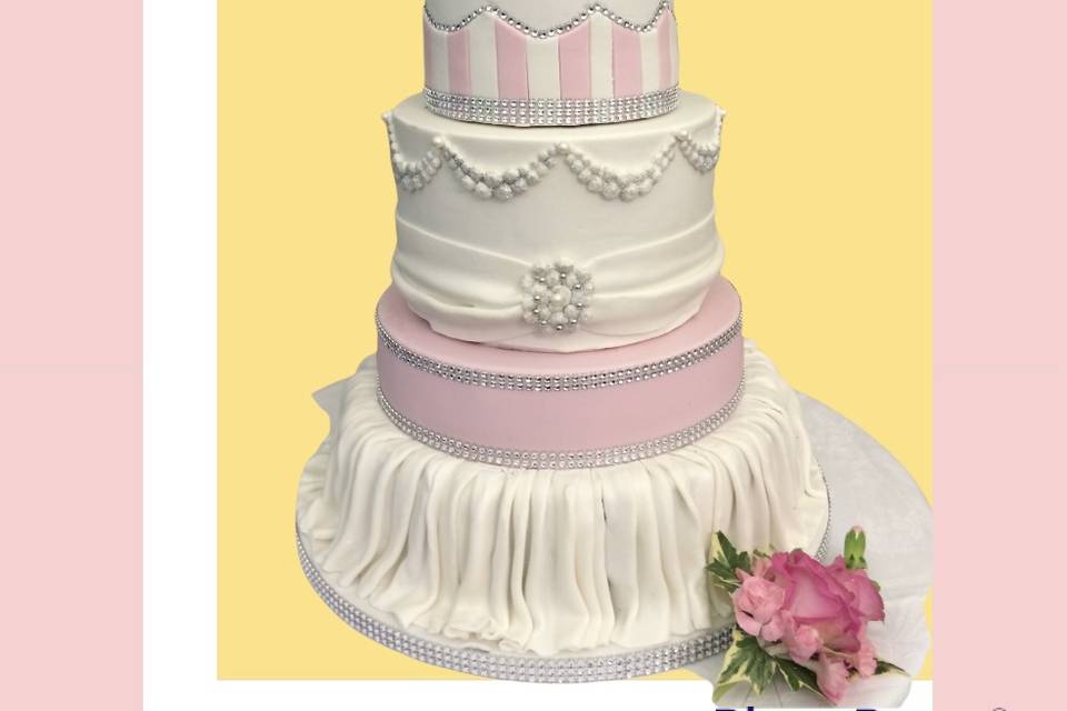 Pink ruffles Wedding Cake