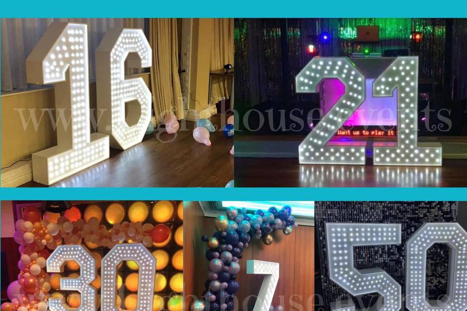 4ft Light up numbers