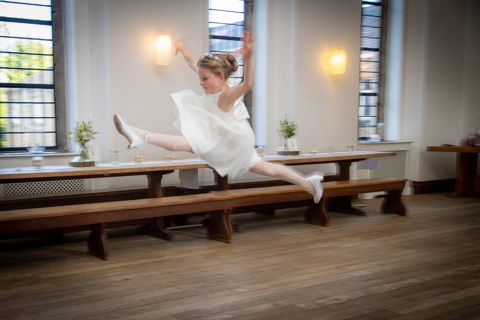 Bridesmaid dancing