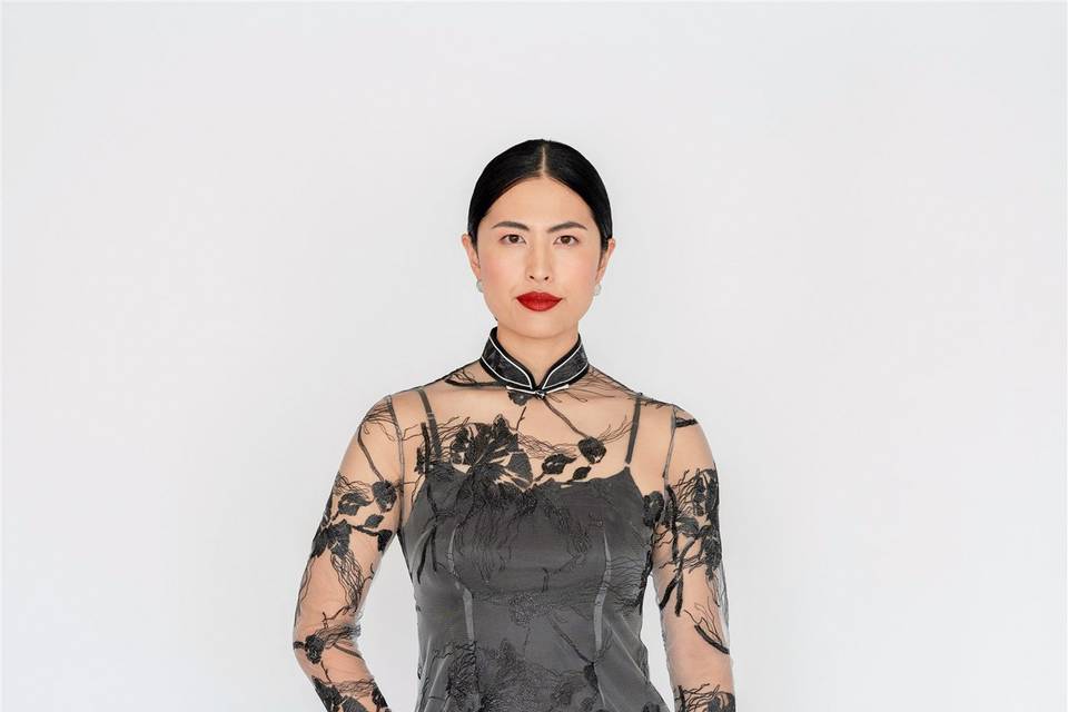 Black Lace Qipao