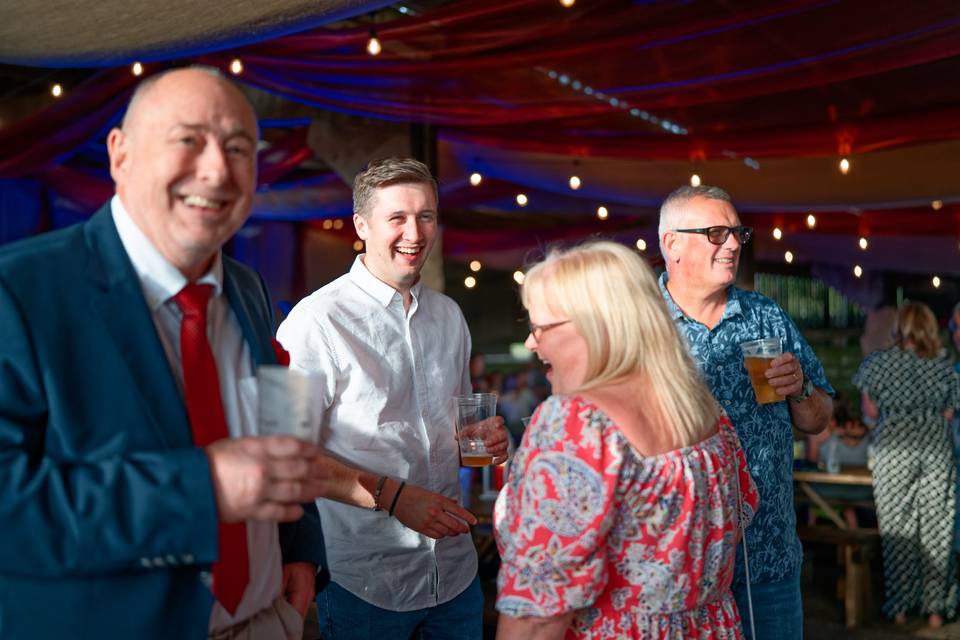 Guests laughing
