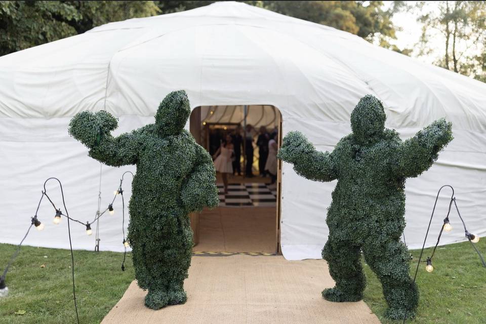 Dancing shrubs at yurt