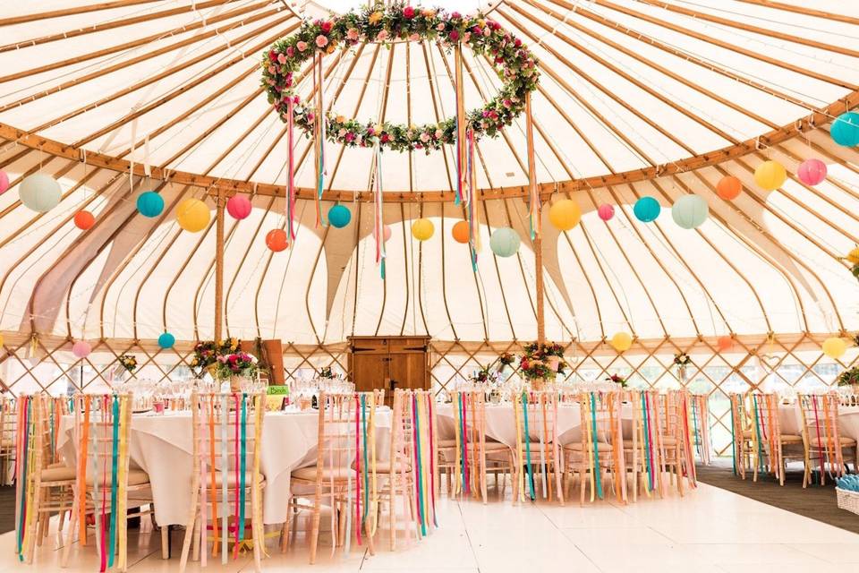 Yurt with led dance floor