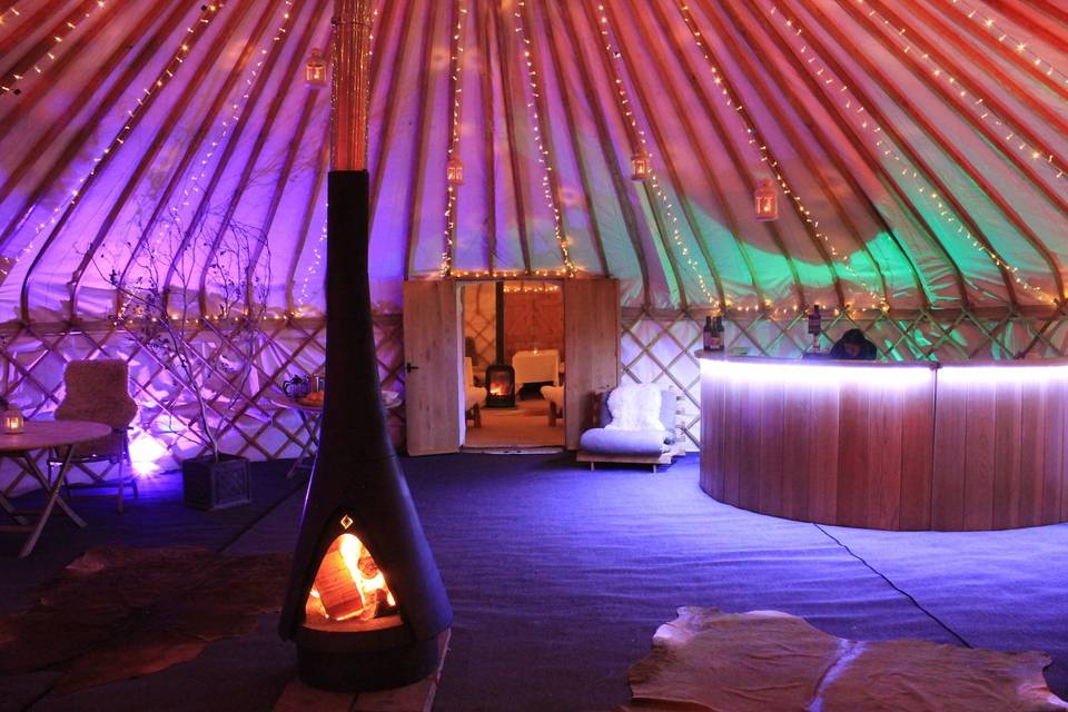Yurt with led dance floor