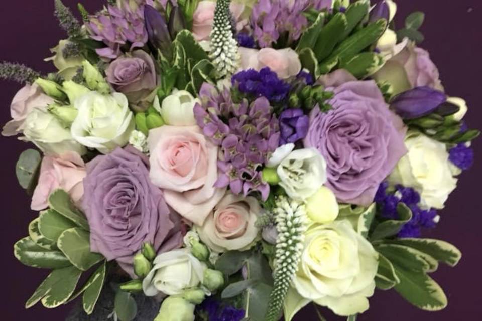 Hand tied Lilac and Ivory