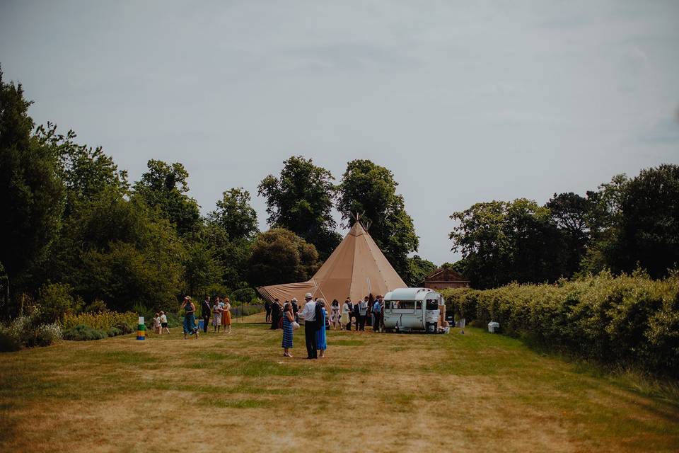 Tipi on the archery lawn