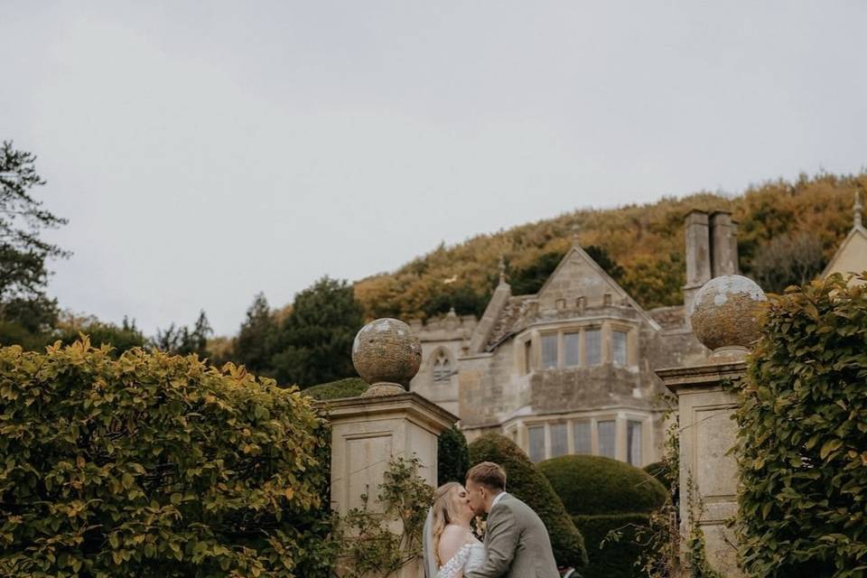 On the round steps