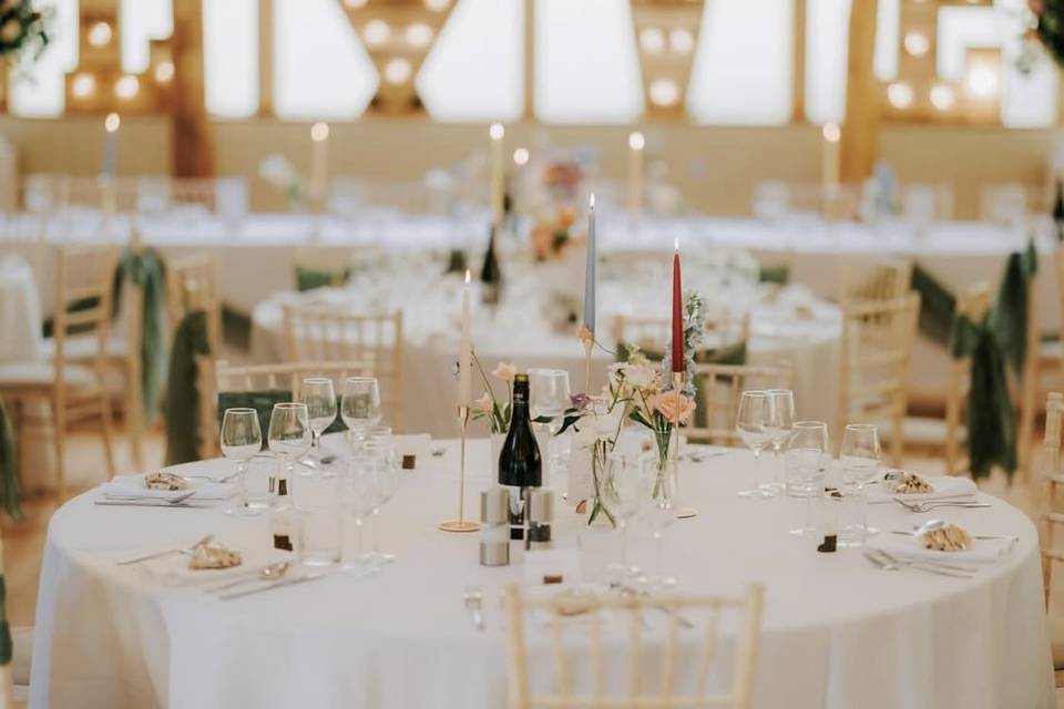 Round tables in the Pole Barn