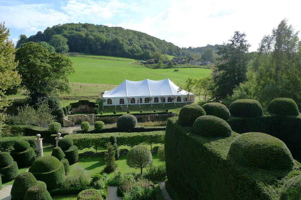 Stunning marquee in the grounds