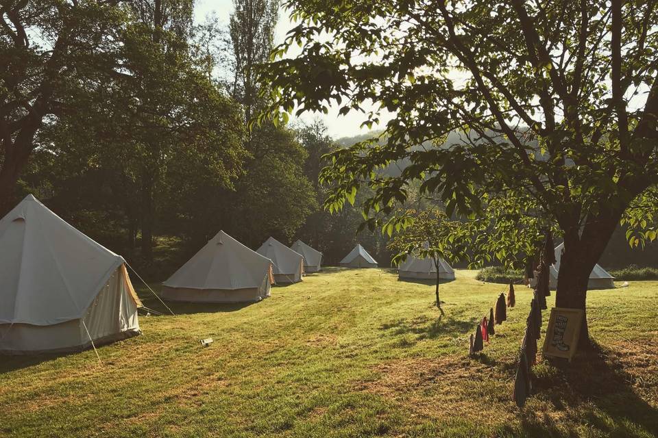 Glamping on meadows