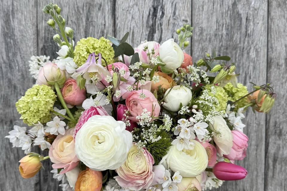 A spring bridal bouquet