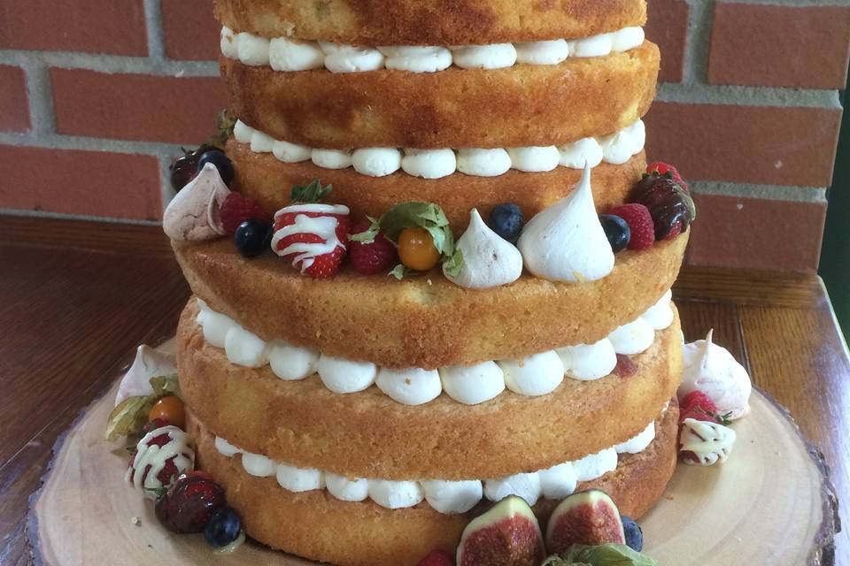 Naked wedding cake