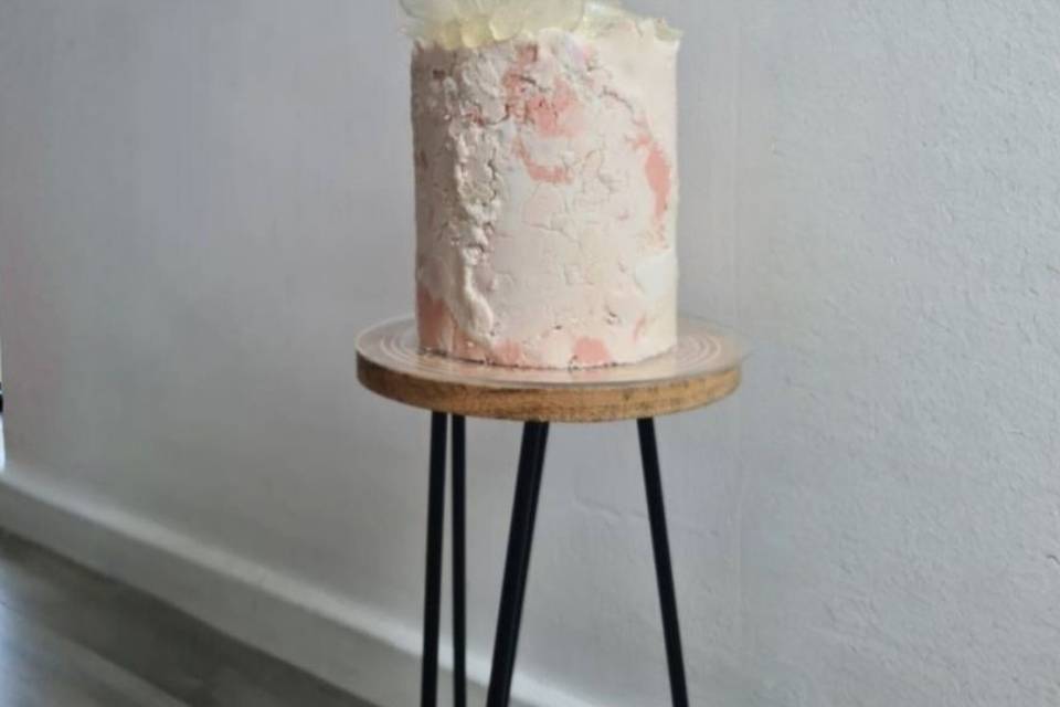 1-tier stone effect + isomalt