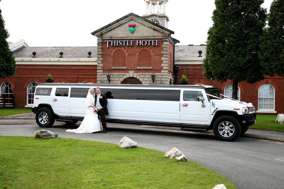 White 16 seater hummer