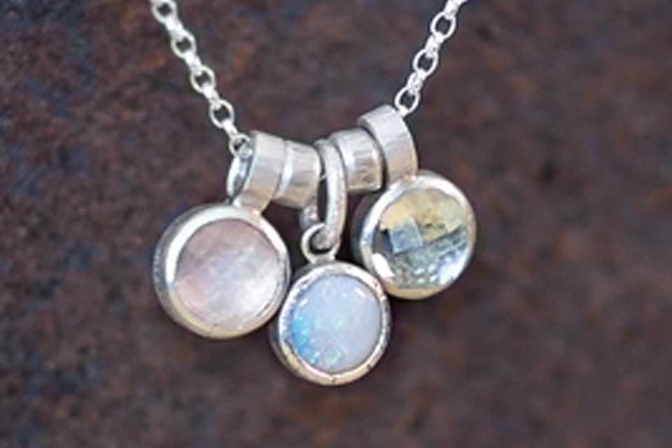 Stacked stone pendants