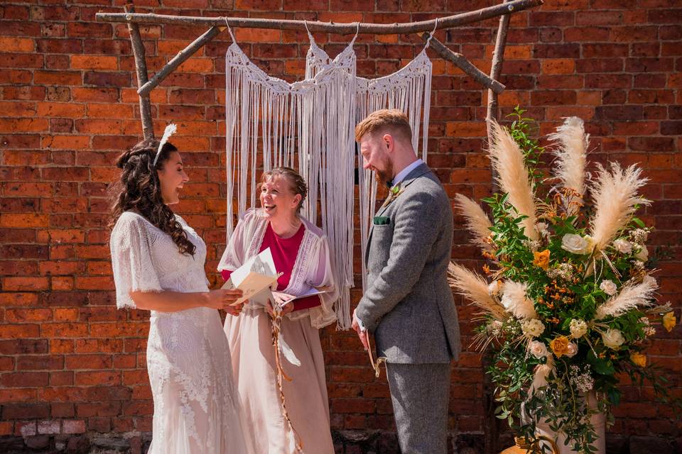 Boho wedding ceremony