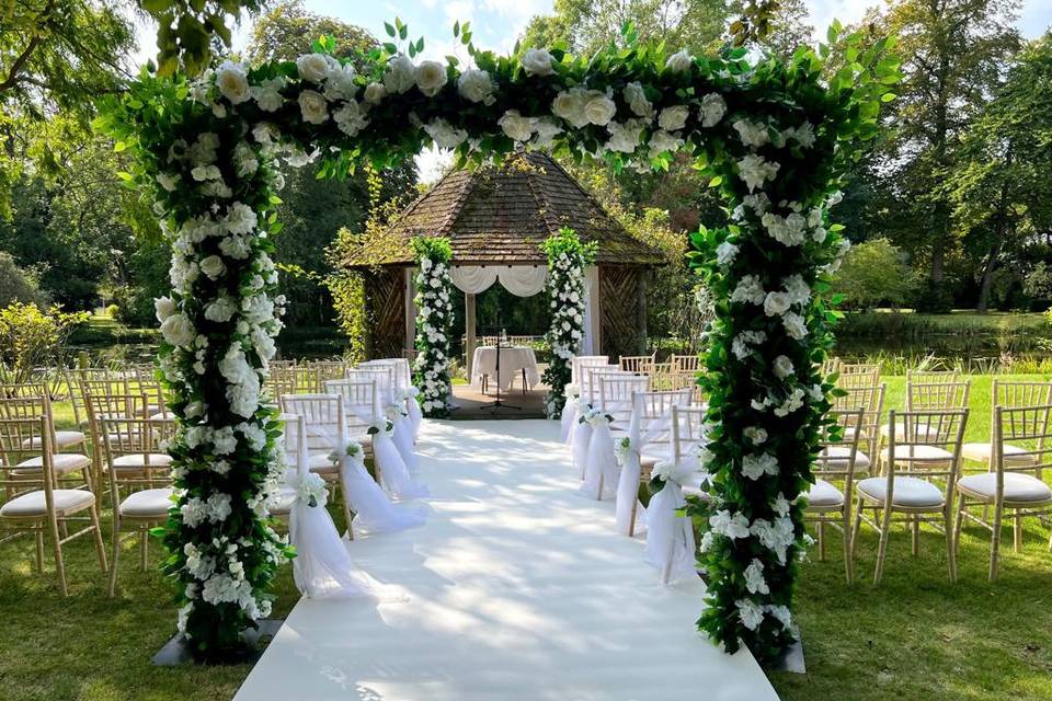 Floral wedding backdrop